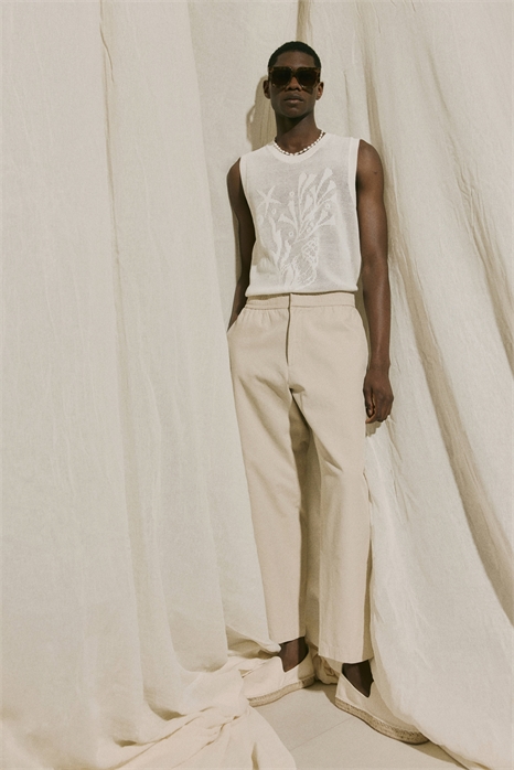 Брюки из хлопковой саржи с расслабленной посадкой 1275604001 - Фото 13523736