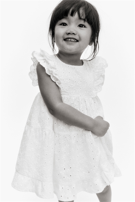 Платье с рюшами из бродери-англиз 1282971001 - Фото 13524442