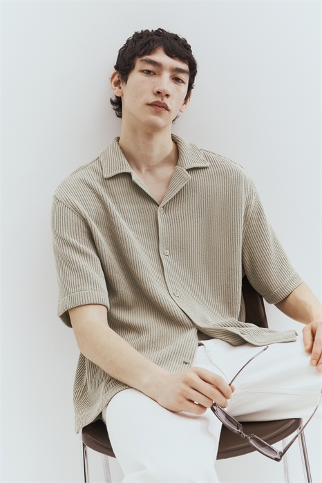 Свободный крой Ребристая курортная рубашка 1273996003 - Фото 13537583