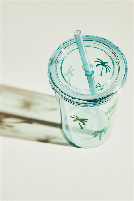 Пластиковая кружка с рисунком и соломинкой 1206087009 - Фото 13538786