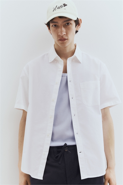 Рубашка Regular Fit из оксфорда с короткими рукавами 1257564004 - Фото 13539308