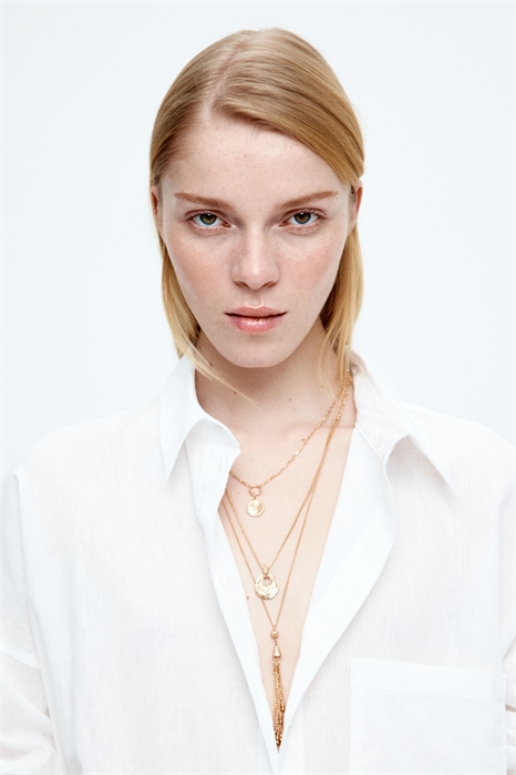 Рубашка из смесового льна Oversized 1256528006 - Фото 13540617