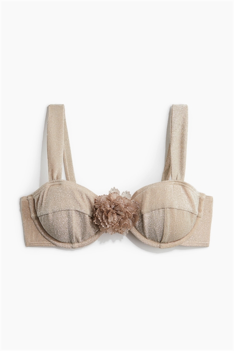 Бикини-топ с цветочной отделкой 1288955001 - Фото 13542674