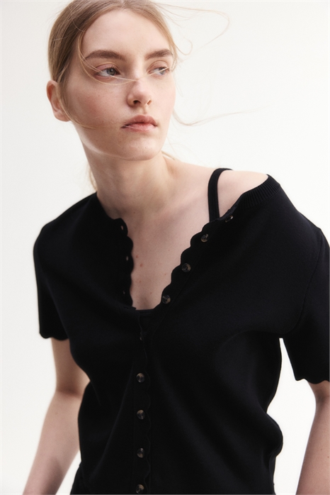 Кардиган из тонкой вязки с гребешком 1277179003 - Фото 13543580