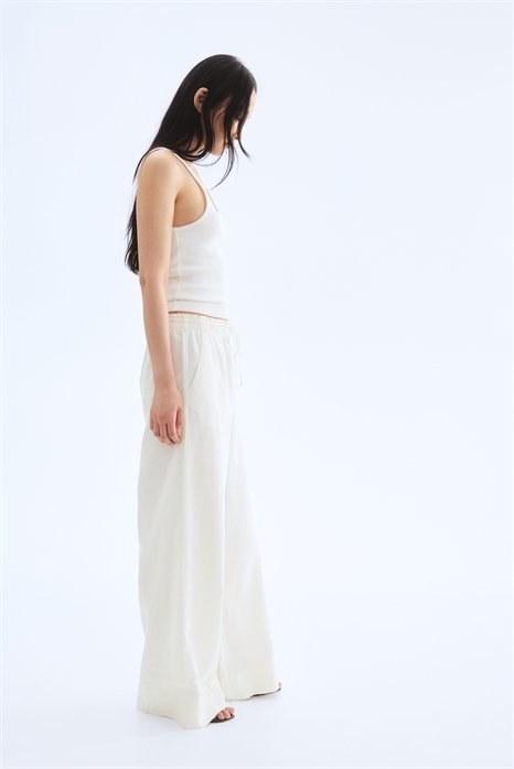 Широкие брюки из льняной смеси 1259339003 - Фото 13544829