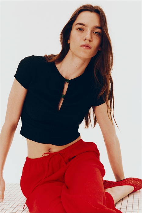 Прямые брюки со шнурком 1261667006 - Фото 13544958