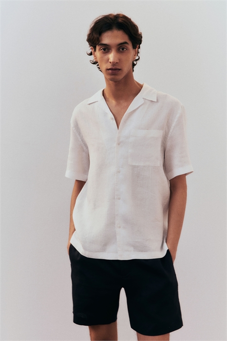 Льняная курортная рубашка Regular Fit 1263284001 - Фото 13545133