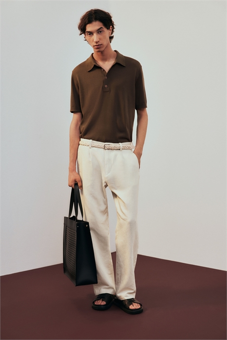 Брюки из льняной смеси с расслабленной посадкой 1275592001 - Фото 13545703