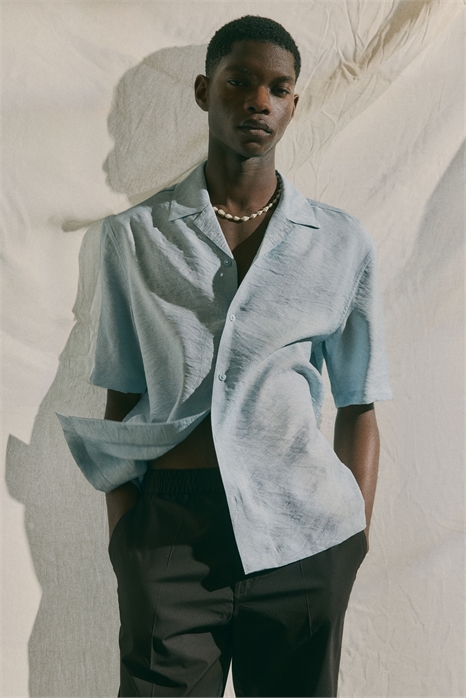 Курортная рубашка с жаккардовым плетением Regular Fit 1277506001 - Фото 13546125