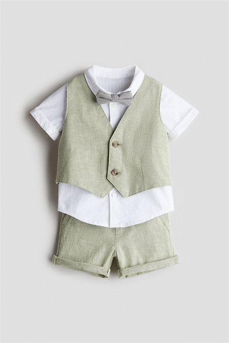 Нарядный комплект из 4 предметов из льняного бленда 1277667002 - Фото 13546208