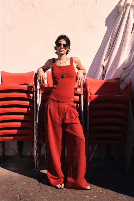 Широкие брюки из льняной смеси 1280767001 - Фото 13546385