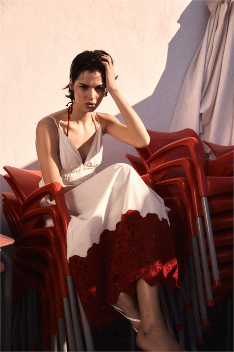 Платье с деталями Broderie anglaise 1282313001 - Фото 13546511