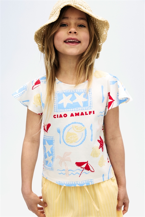 Хлопковый топ с рукавами-воланами 1290744001 - Фото 13547110