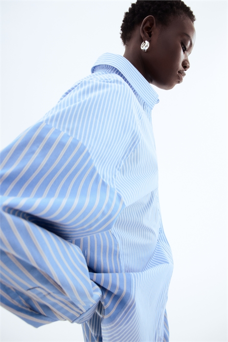 Хлопковая рубашка оверсайз 1291304001 - Фото 13547150