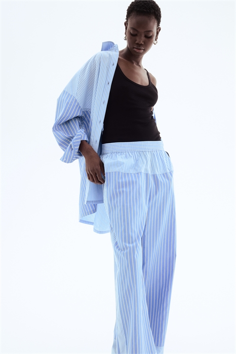 Хлопковые брюки свободного кроя 1291306001 - Фото 13548758