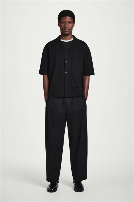 Обрезанные эластичные брюки с широкими штанинами 1272664001 - Фото 13548879