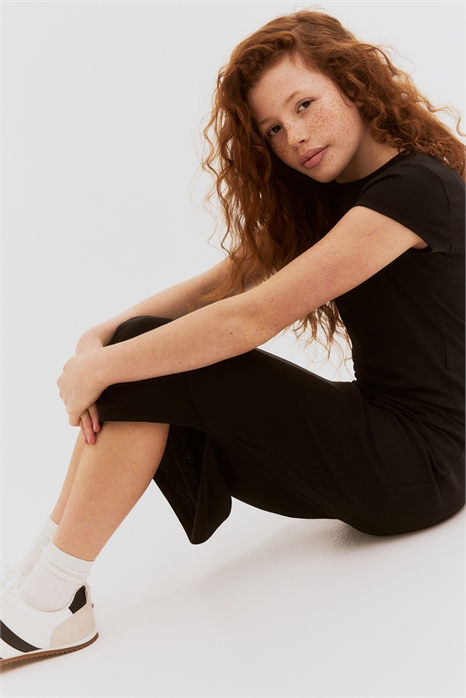 Комплект из двух частей: топ и юбка с ребристой отделкой 1276339001 - Фото 13552281