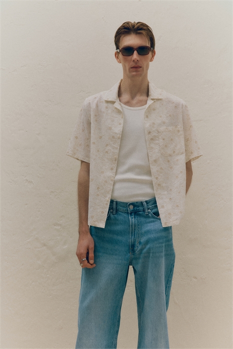 Рубашка с вышитым курортным рисунком 1276822002 - Фото 13552594