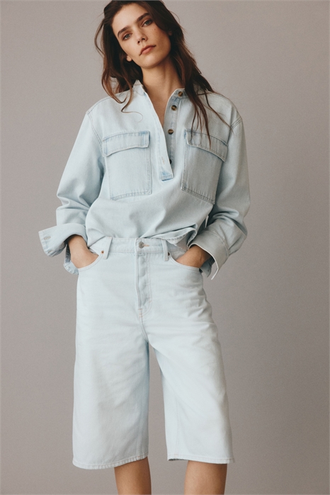 Джинсовые шорты с высоким коленом 1258582002 - Фото 13554408