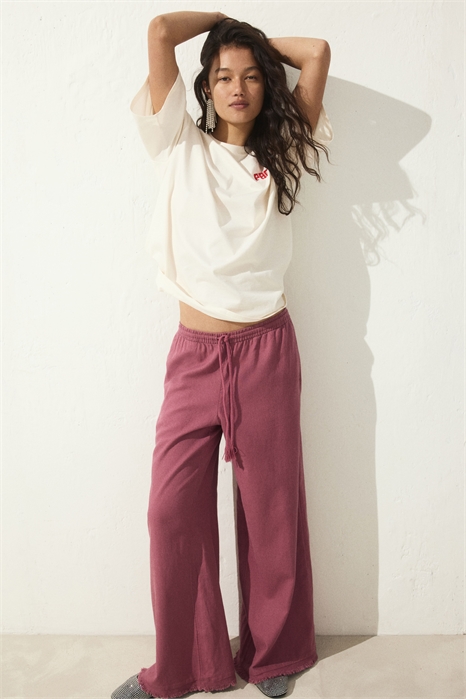 Брюки на резинке из смесового льна 1262025004 - Фото 13554576