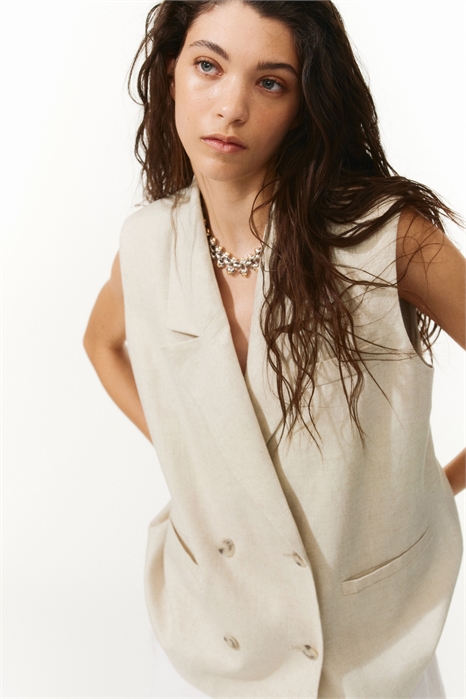 Жилет из льняного бленда 1264896005 - Фото 13554693