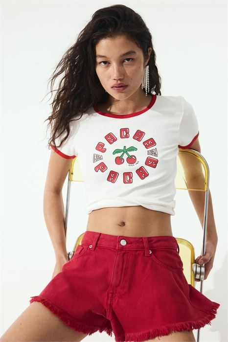 Джинсовые шорты с обтрепанным краем 1266902002 - Фото 13554787