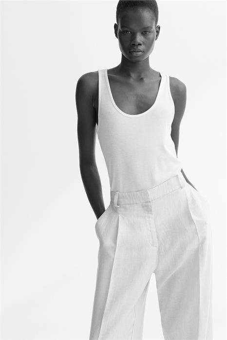 Широкие брюки из льняного бленда 1273590002 - Фото 13555225