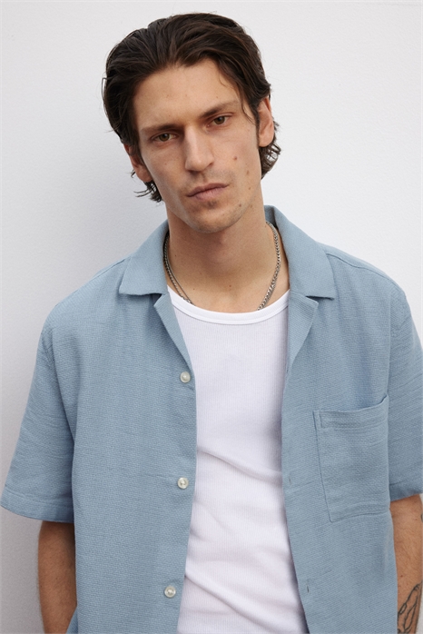 Текстурированная курортная рубашка Regular Fit 1273693002 - Фото 13555251