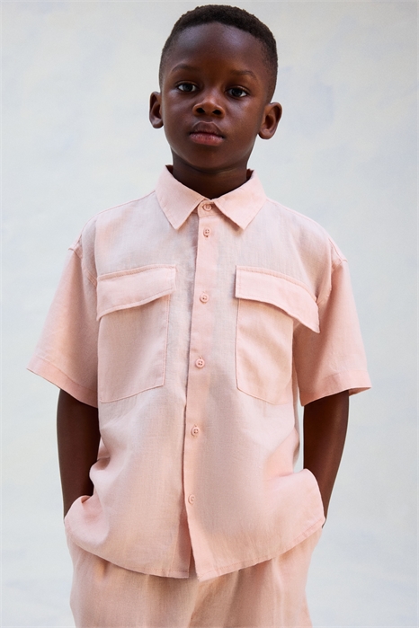 Льняная рубашка оверсайз 1276135001 - Фото 13555573