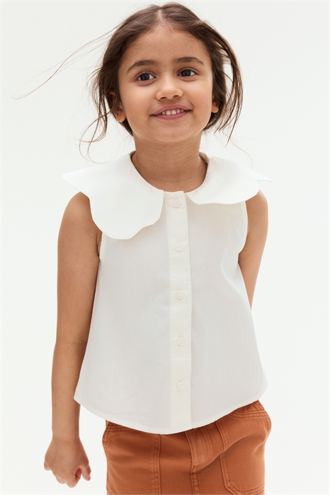 Блузка из хлопка с воротником 1278194001 - Фото 13555853