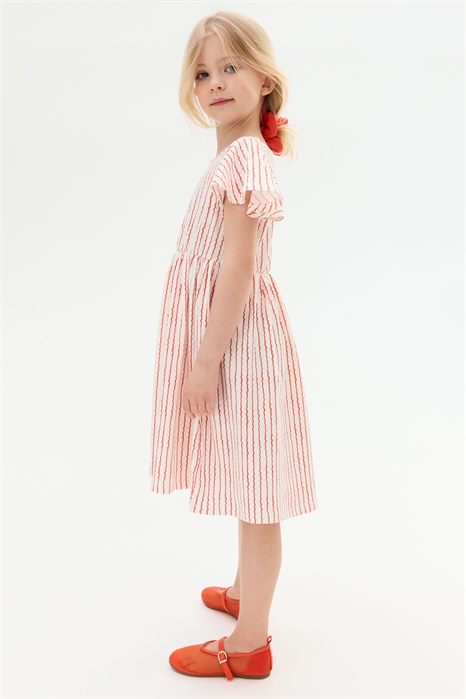 Хлопковое платье с рукавами-воланами 1283241003 - Фото 13556209