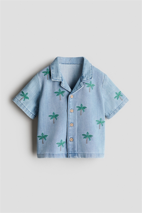 Джинсовая рубашка с вышивкой 1286676001 - Фото 13556503