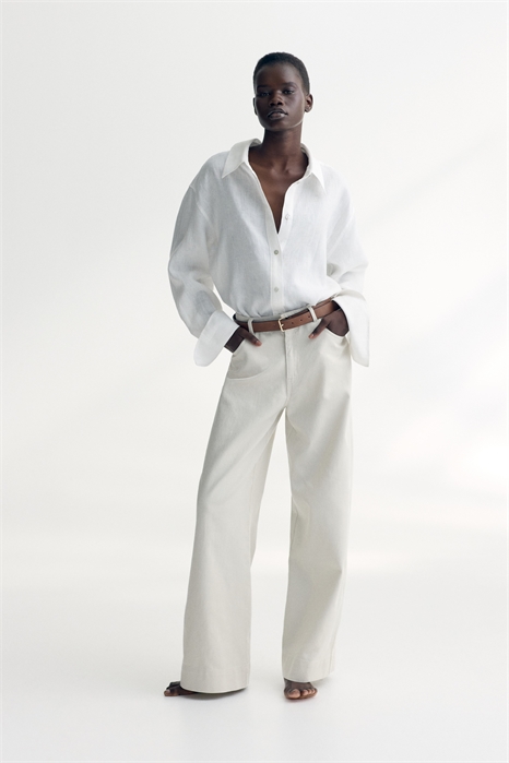 Брюки из саржи с поясом 1289597001 - Фото 13556639