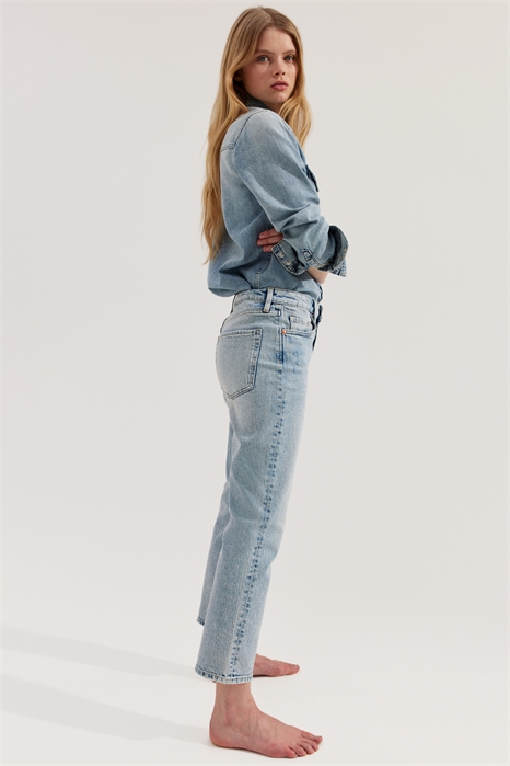 Зауженные прямые джинсы с высокой лодыжкой 1222676011 - Фото 13568078