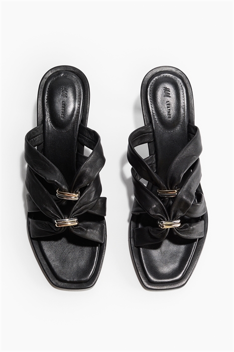 Кожаные сандалии на каблуке 1225058001 - Фото 13568449