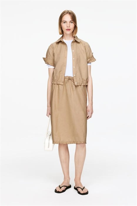 Льняно-коттоновая юбка с оборками 1281971001 - Фото 13569264