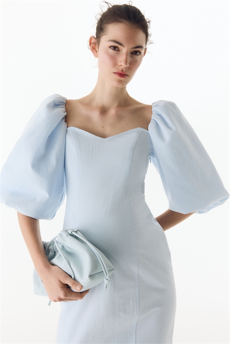 Хлопковое платье с воздушными рукавами MAMA 1255743003 - Фото 13569787