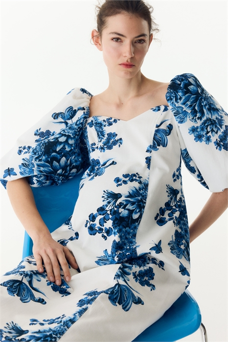 Хлопковое платье с воздушными рукавами MAMA 1255743001 - Фото 13572844