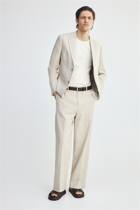 Свободный крой брюк из льняной смеси 1274625001 - Фото 13574573