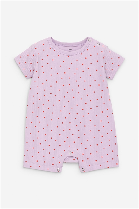 Короткий ромпер из ребристого трикотажа 1180191007 - Фото 13578182