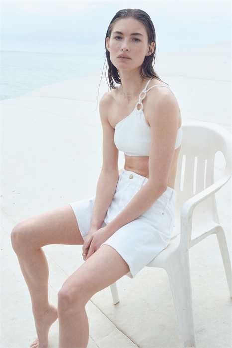 Джинсовые шорты с высокой талией 1222124009 - Фото 13578356