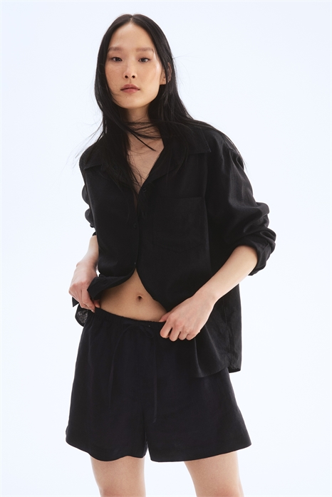 Льняные шорты с завязками 1259176001 - Фото 13579005