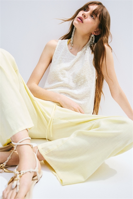 Прямые брюки со шнурком 1261667008 - Фото 13579092