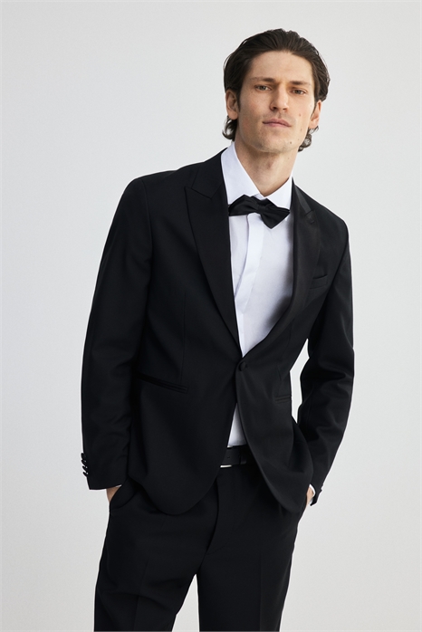 Жакет-смокинг Slim Fit из шерстяной смеси 1271680001 - Фото 13579452