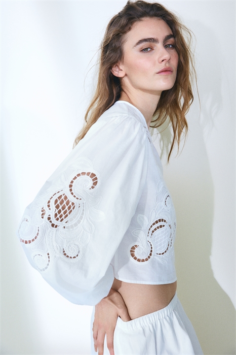 Блузка из хлопка с рисунком "Broderie anglaise 1288667001 - Фото 13581637