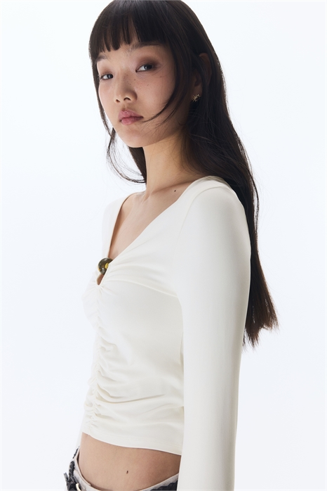 Приталенный топ с вырезом 1292056001 - Фото 13591327