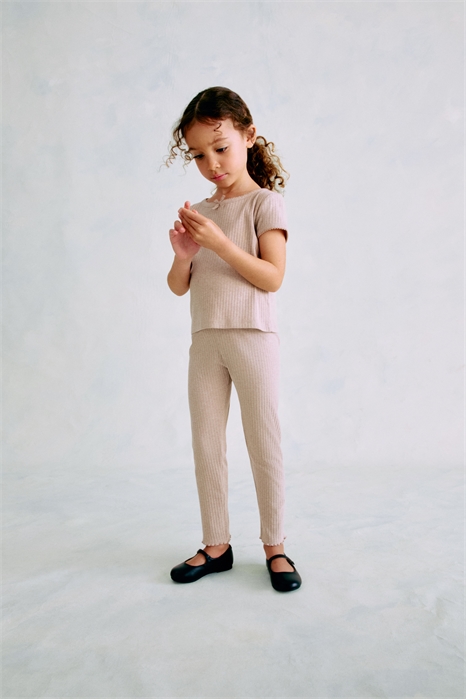 Ребристые хлопковые леггинсы 1231050002 - Фото 13591924