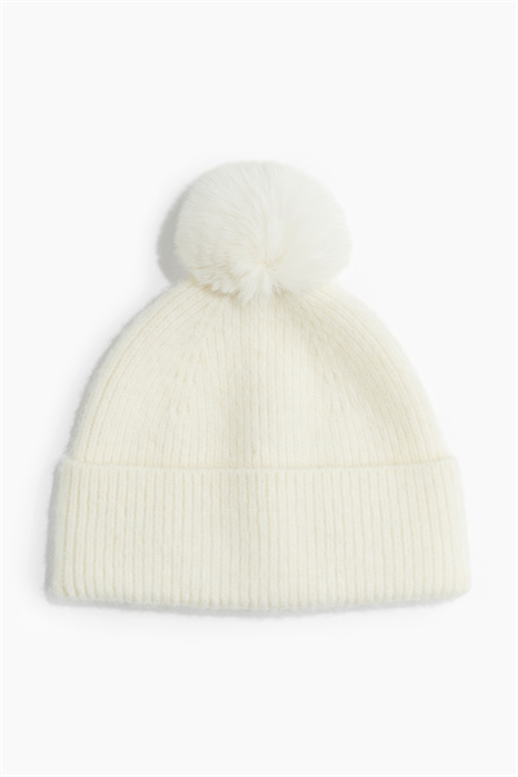 Шапка с помпоном из ребристой вязки 1198449004 - Фото 13594055