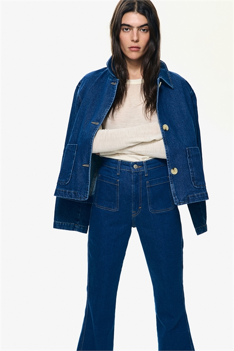 Расклешенные ультравысокие джинсы 1252694001 - Фото 13594776