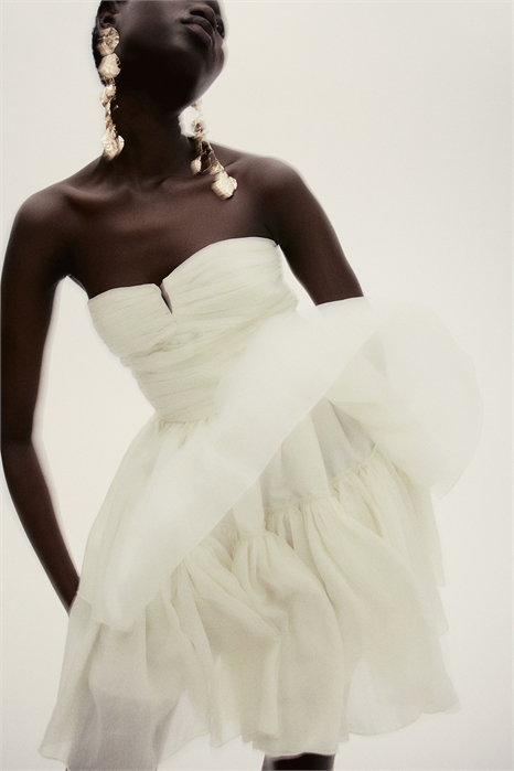 Платье-бандо с расклешенной юбкой 1281448001 - Фото 13596414